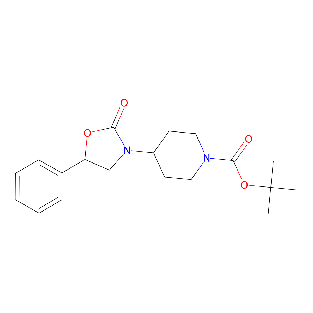 tert-Butyl 4-(2-Oxo-5-phenyl-1,3-oxazolidin-3-yl)piperidine-1-carboxylate molecular structure, CAS 521979-95-3