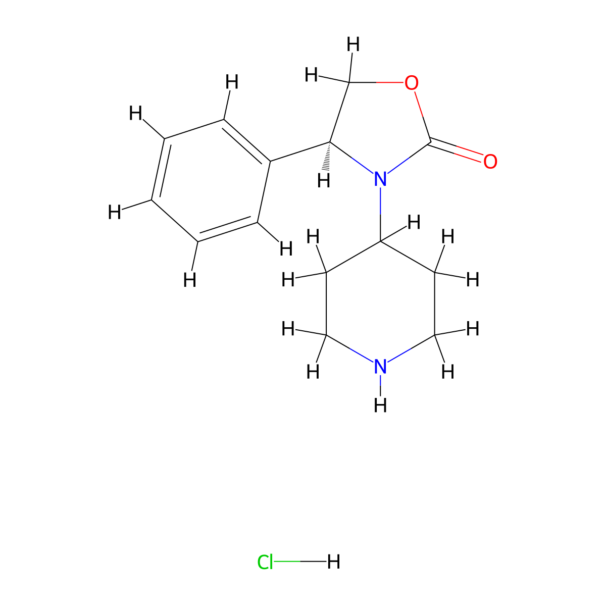 (S)-4-Phenyl-3-piperidin-4-yl-oxazolidin-2-one hydrochloride molecular structure, CAS 521979-98-6