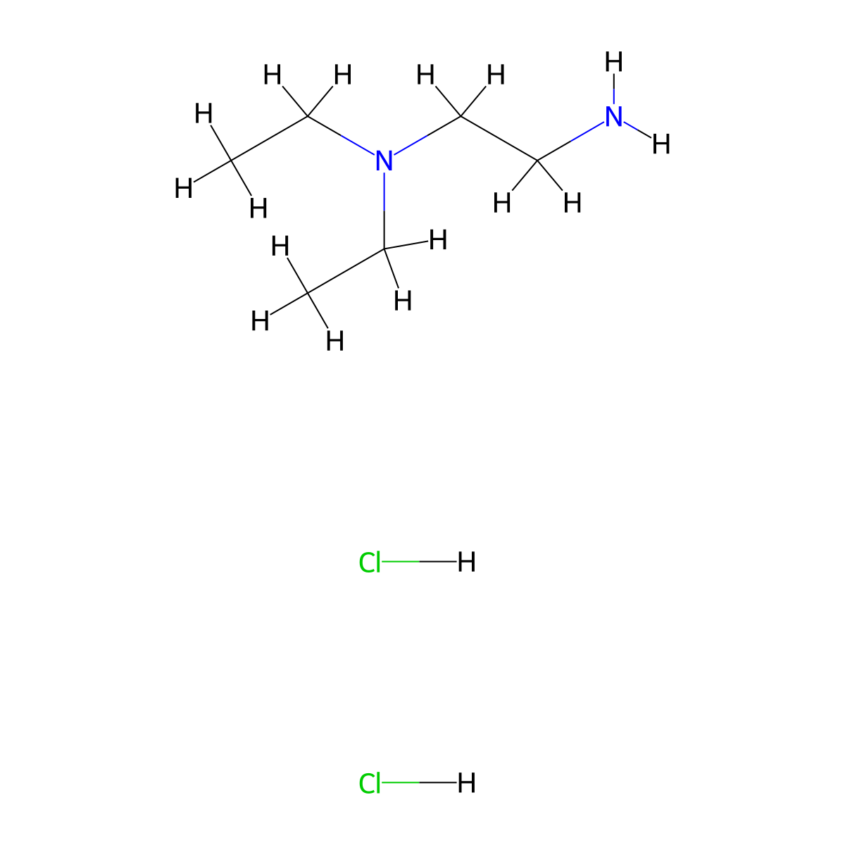 N,N-Diethyl-1,2-ethanediamine Dihydrochloride molecular structure, CAS 52198-62-6