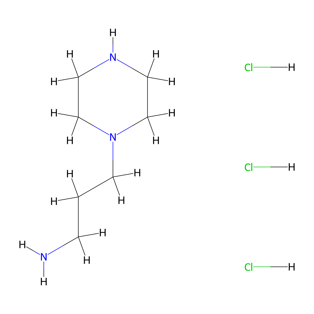 N-(3-Aminopropyl)piperazine trihydrochloride molecular structure, CAS 52198-67-1