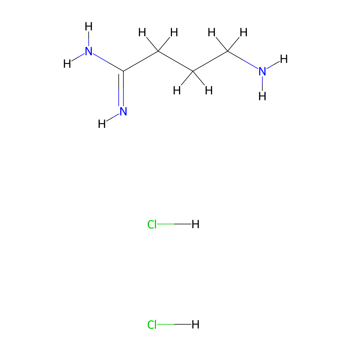 4-Aminobutanimidamide dihydrochloride molecular structure, CAS 52198-69-3