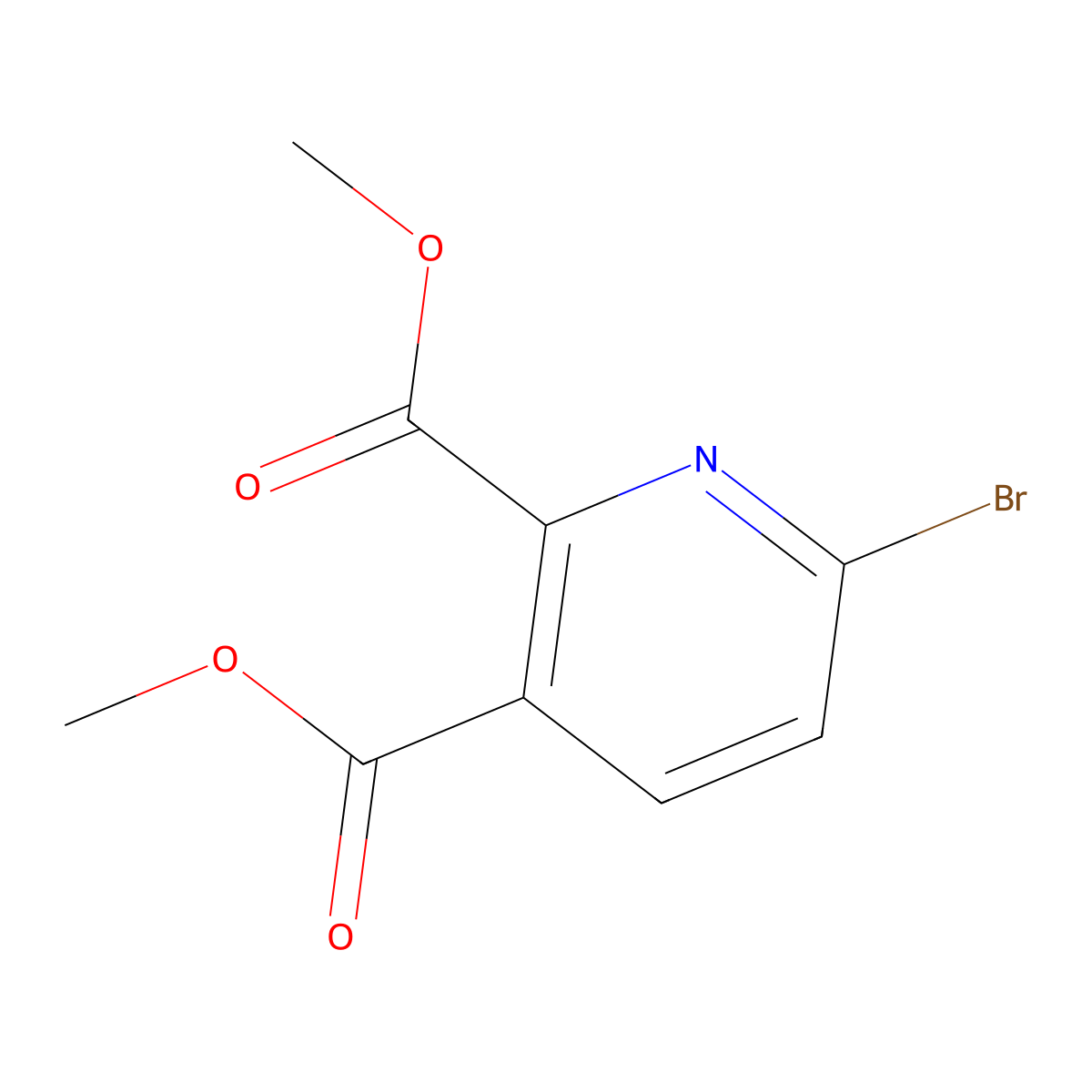 Dimethyl 6-bromopyridine-2,3-dicarboxylate molecular structure, CAS 521980-79-0