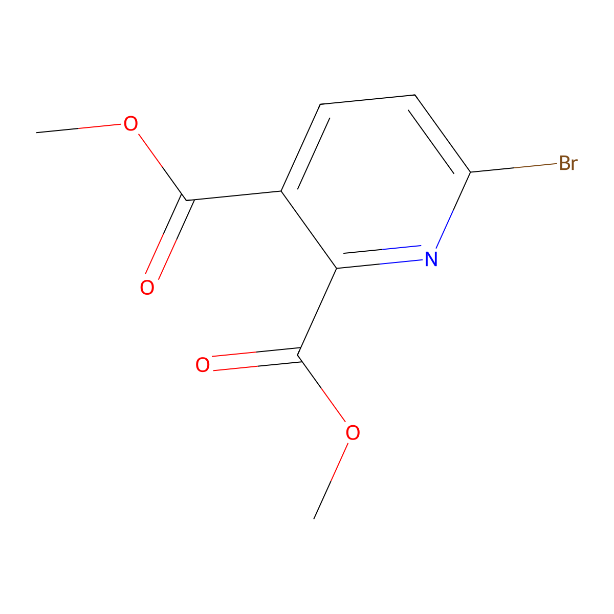 Dimethyl 6-bromopyridine-2,3-dicarboxylate molecular structure, CAS 521980-79-0