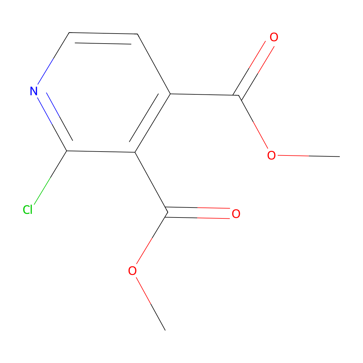 Dimethyl 2-chloropyridine-3,4-dicarboxylate molecular structure, CAS 521980-84-7