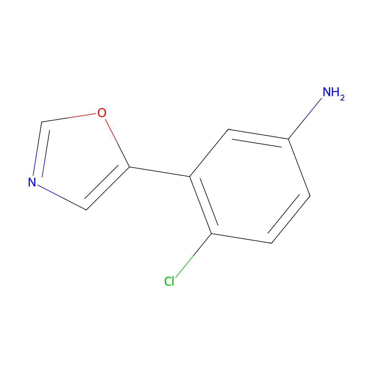 4-Chloro-3-(oxazol-5-YL)aniline molecular structure, CAS 521983-07-3