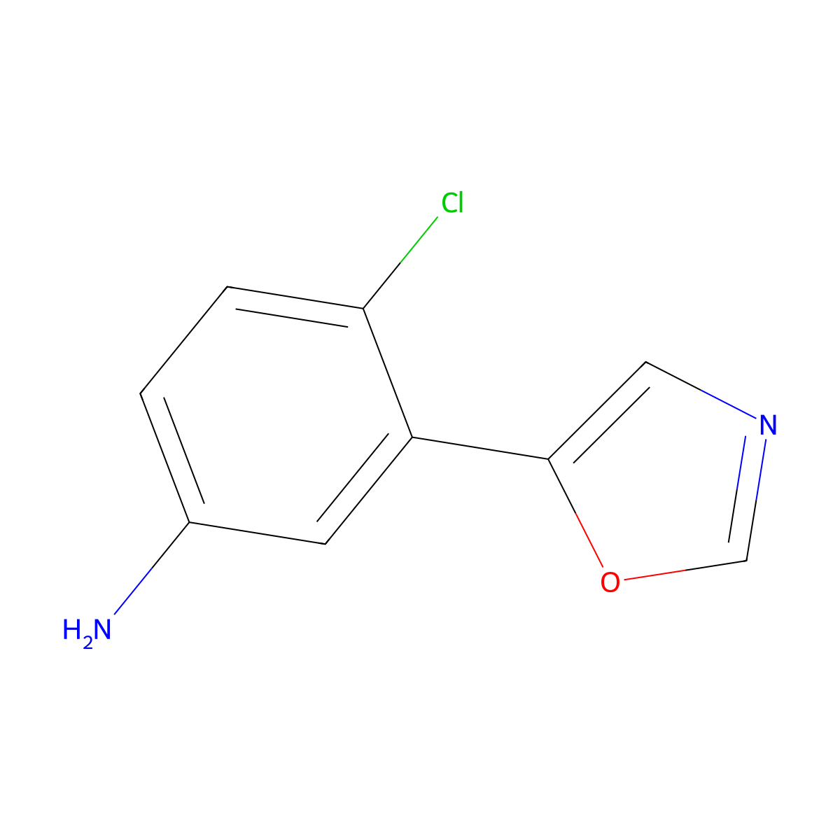 4-Chloro-3-(oxazol-5-YL)aniline molecular structure, CAS 521983-07-3