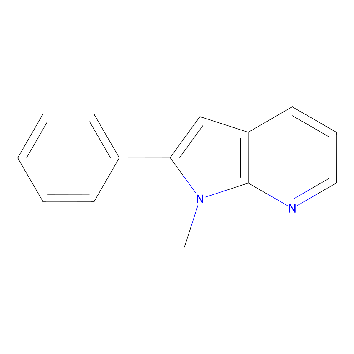 1-methyl-2-phenyl-1H-pyrrolo[2,3-b]pyridine molecular structure, CAS 521984-94-1