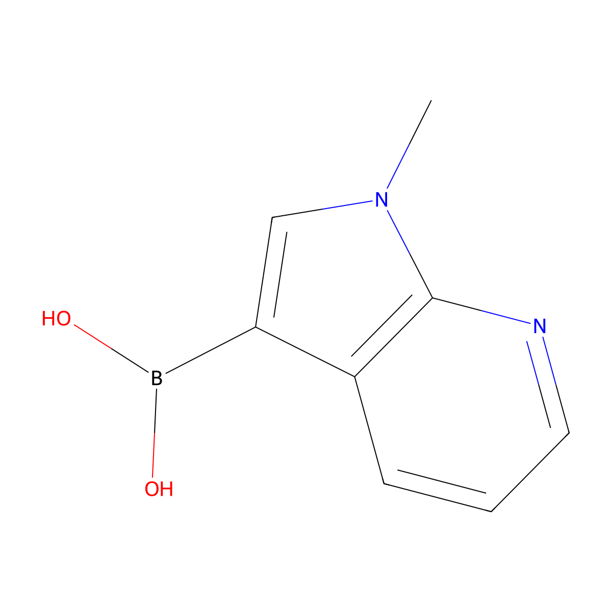 (1-Methyl-1H-pyrrolo[2,3-B]pyridin-3-YL)boronic acid molecular structure, CAS 521985-24-0