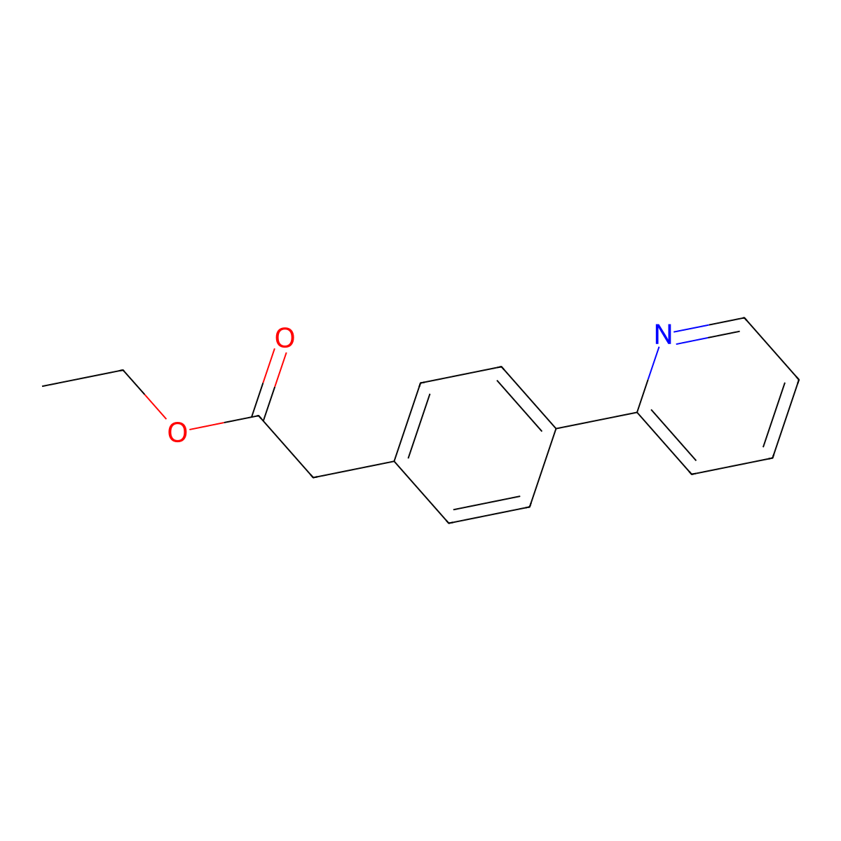 Benzeneacetic acid, 4-(2-pyridinyl)-, ethyl ester molecular structure, CAS 52199-25-4