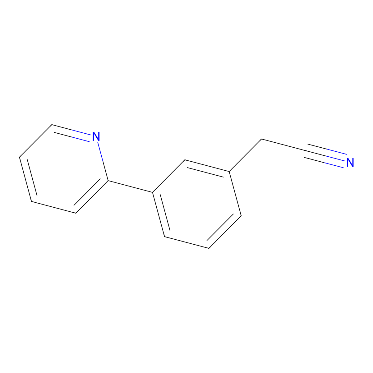 3-(2-Pyridinyl)benzeneacetonitrile molecular structure, CAS 52199-27-6