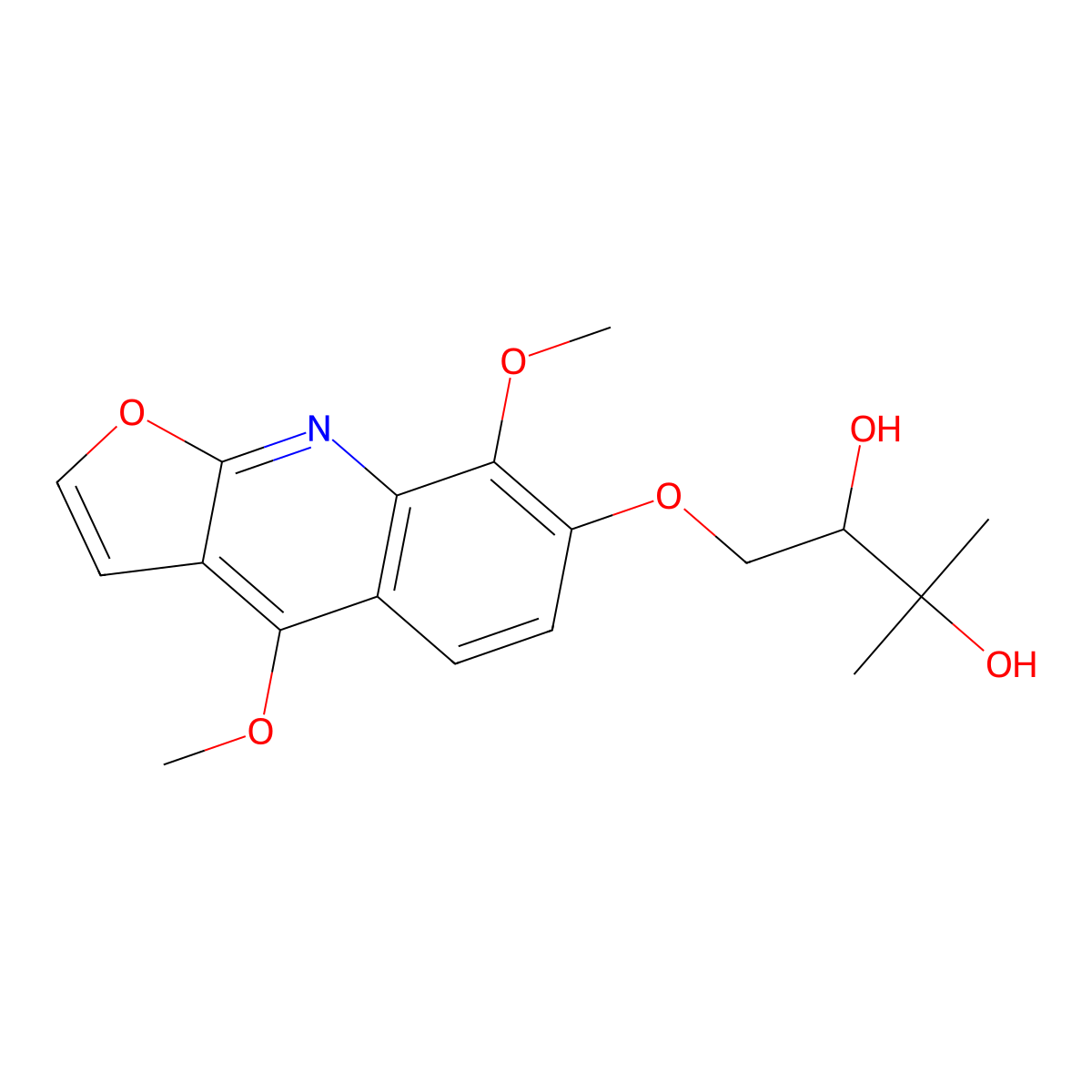 Evoxine molecular structure, CAS 522-11-2