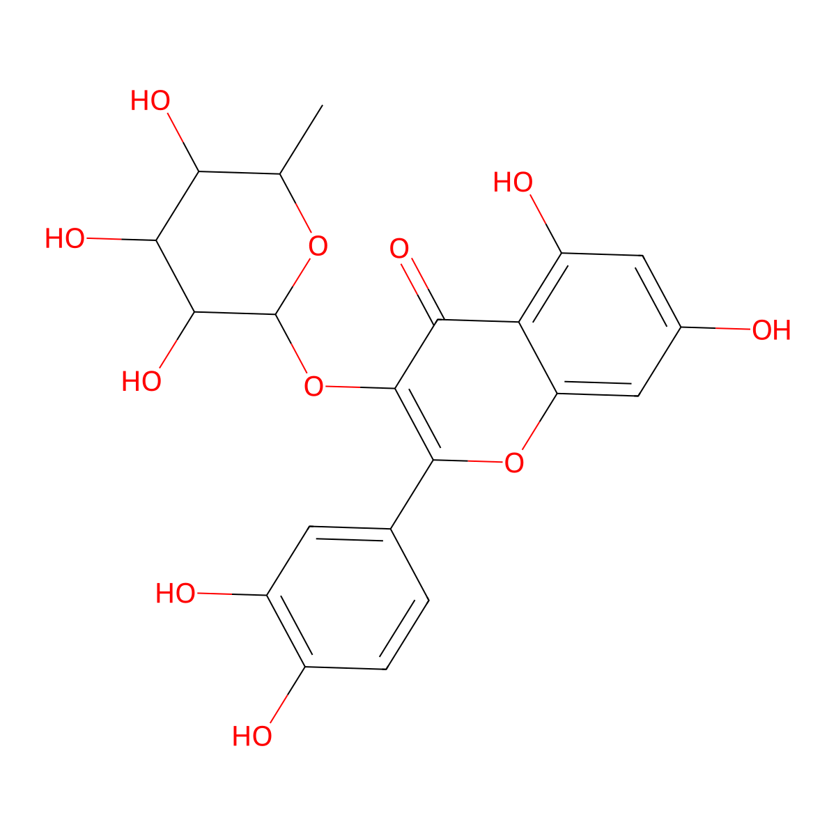 Quercitrin molecular structure, CAS 522-12-3