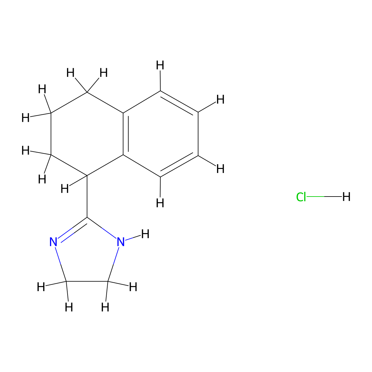 Tetrahydrozoline Hydrochloride molecular structure, CAS 522-48-5