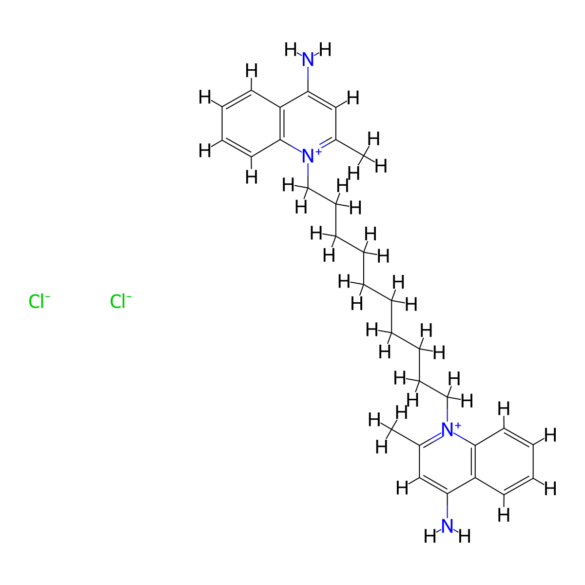 Dequalinium Chloride molecular structure, CAS 522-51-0