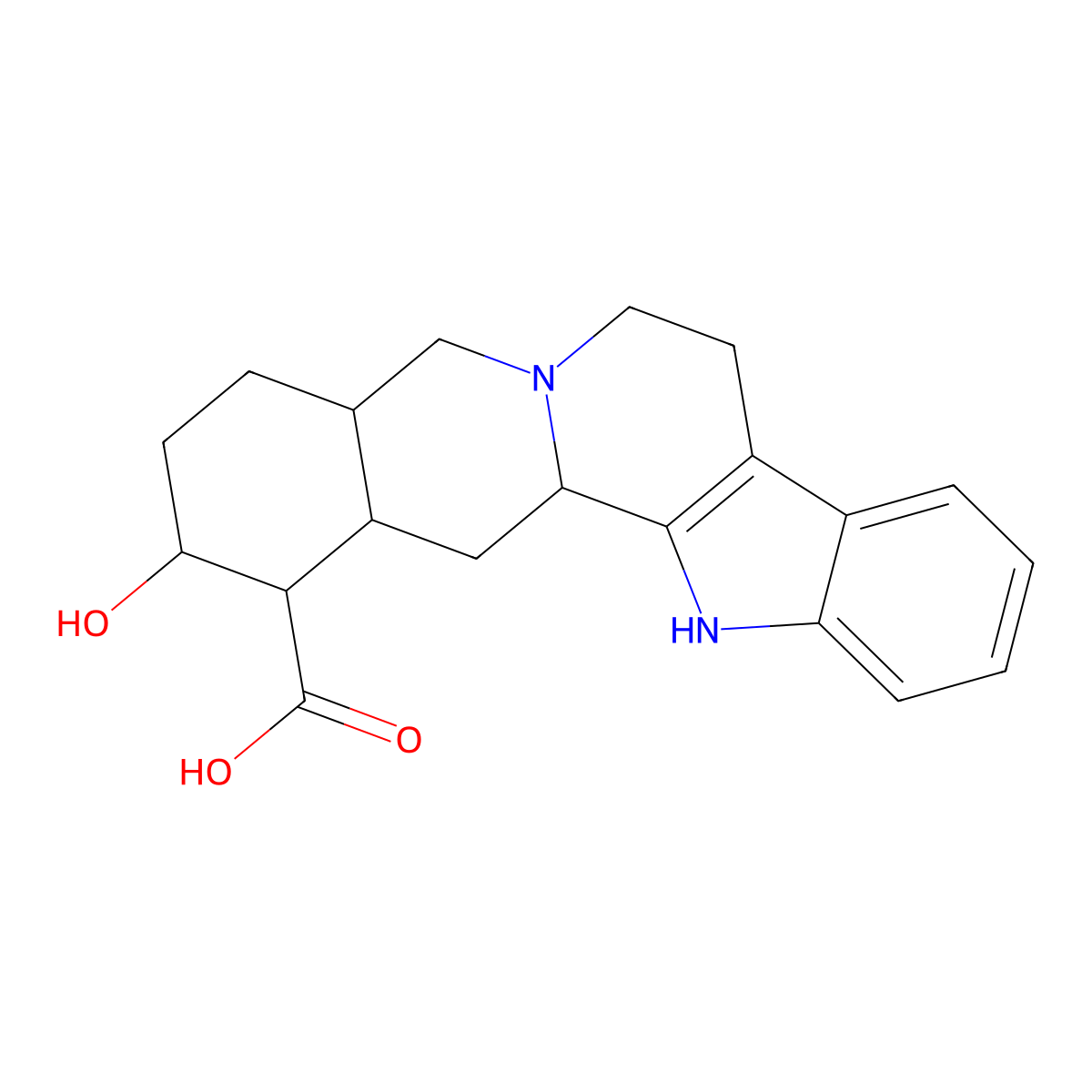 Yohimbic Acid molecular structure, CAS 522-87-2