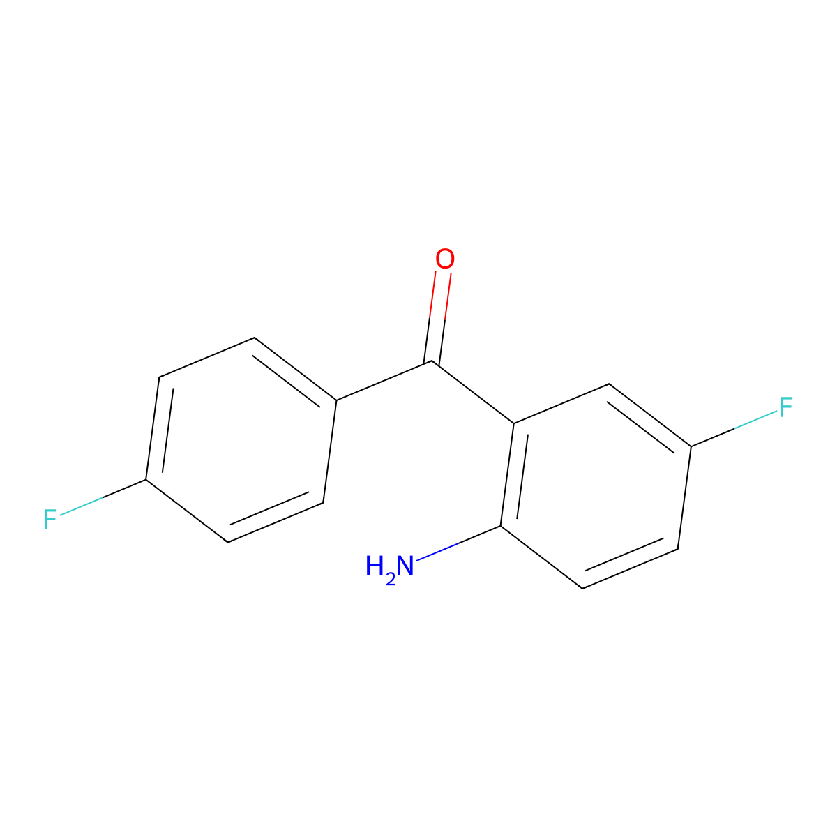 (2-Amino-5-fluorophenyl)(4-fluorophenyl)methanone molecular structure, CAS 5220-36-0