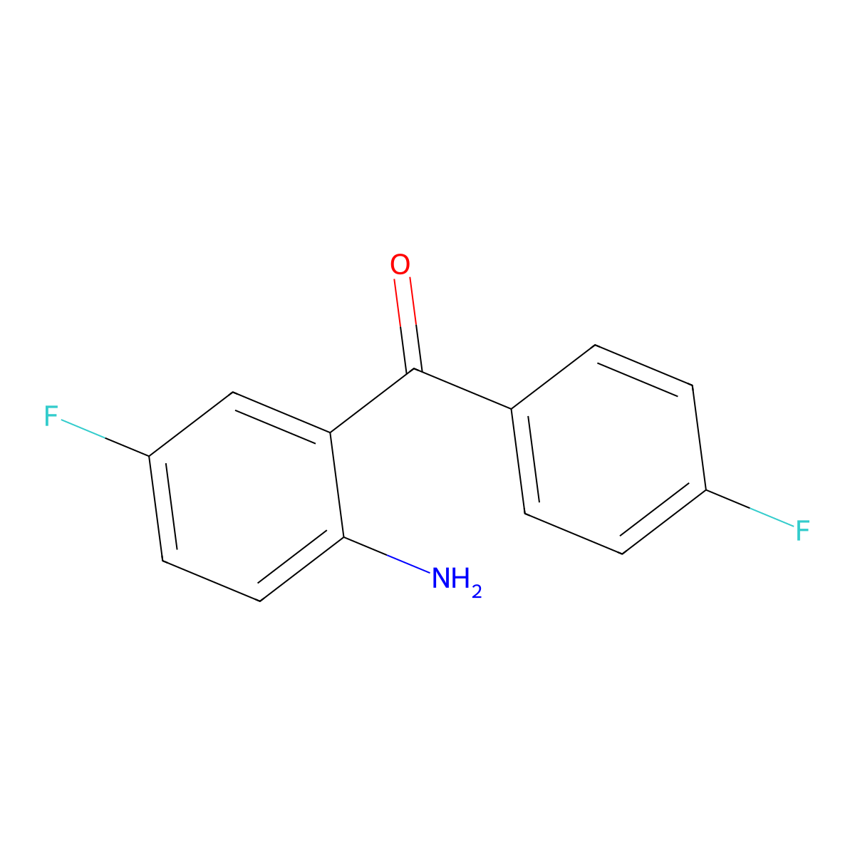 (2-Amino-5-fluorophenyl)(4-fluorophenyl)methanone molecular structure, CAS 5220-36-0