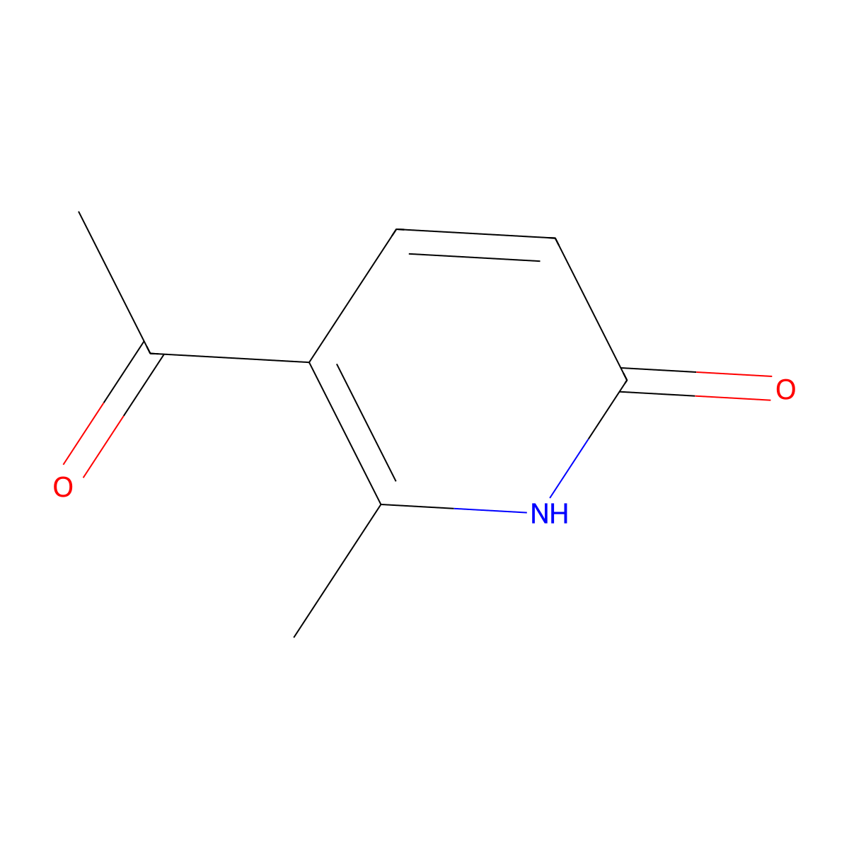 5-acetyl-6-methyl-2(1H)-pyridinone molecular structure, CAS 5220-65-5