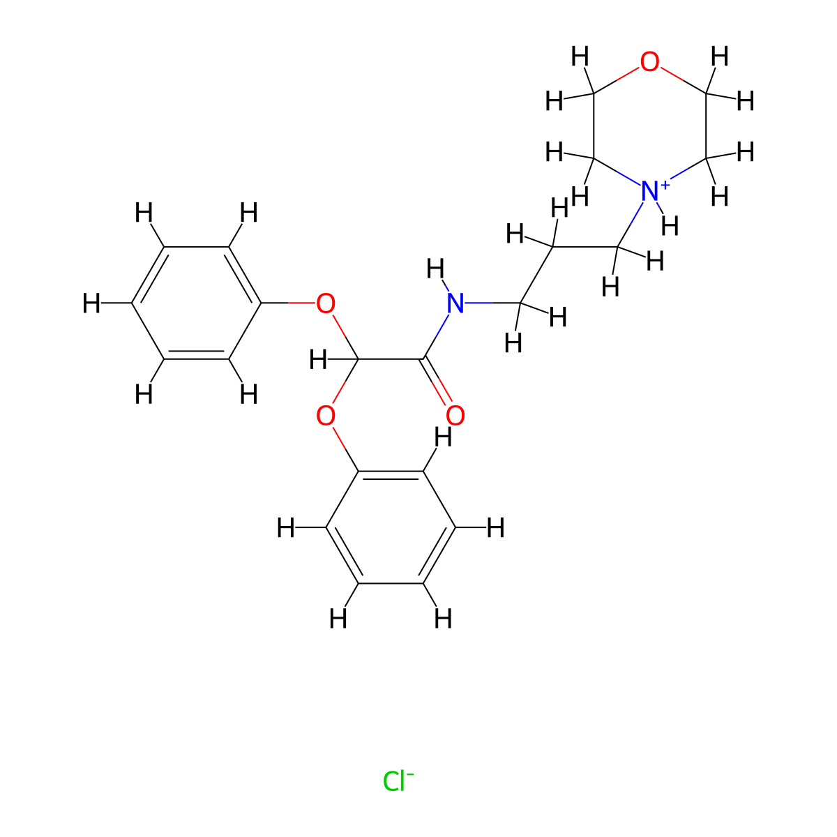 Acetamide, N-(3-(4-morpholinyl)propyl)-2,2-diphenoxy-, hydrochloride (1:1) molecular structure, CAS 5220-93-9
