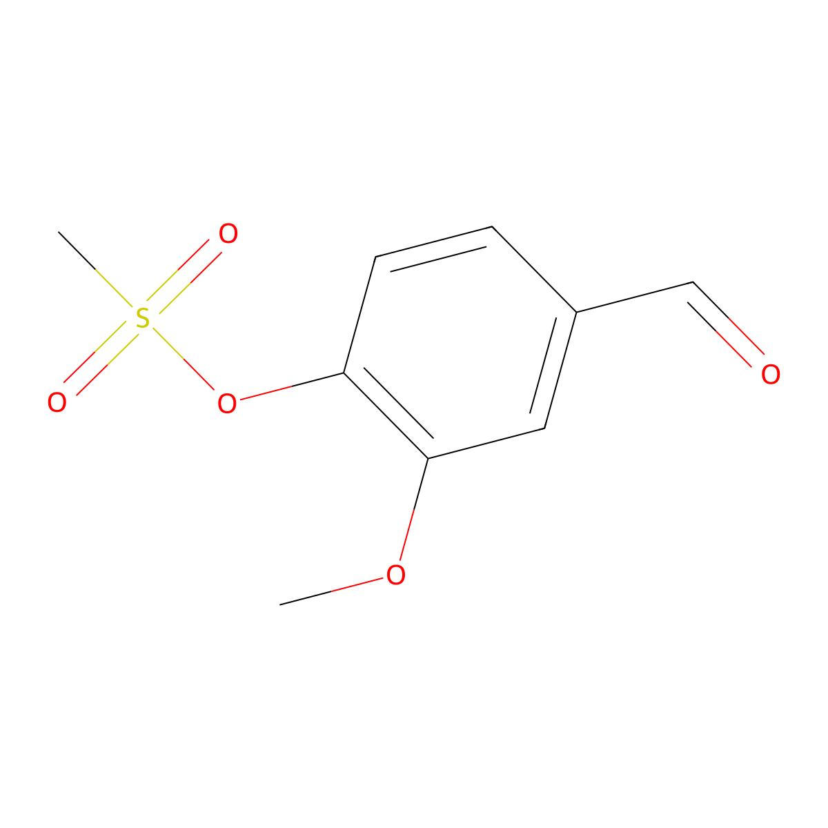 Methanesulfonic acid 4-formyl-2-methoxy-phenyl ester molecular structure, CAS 52200-05-2