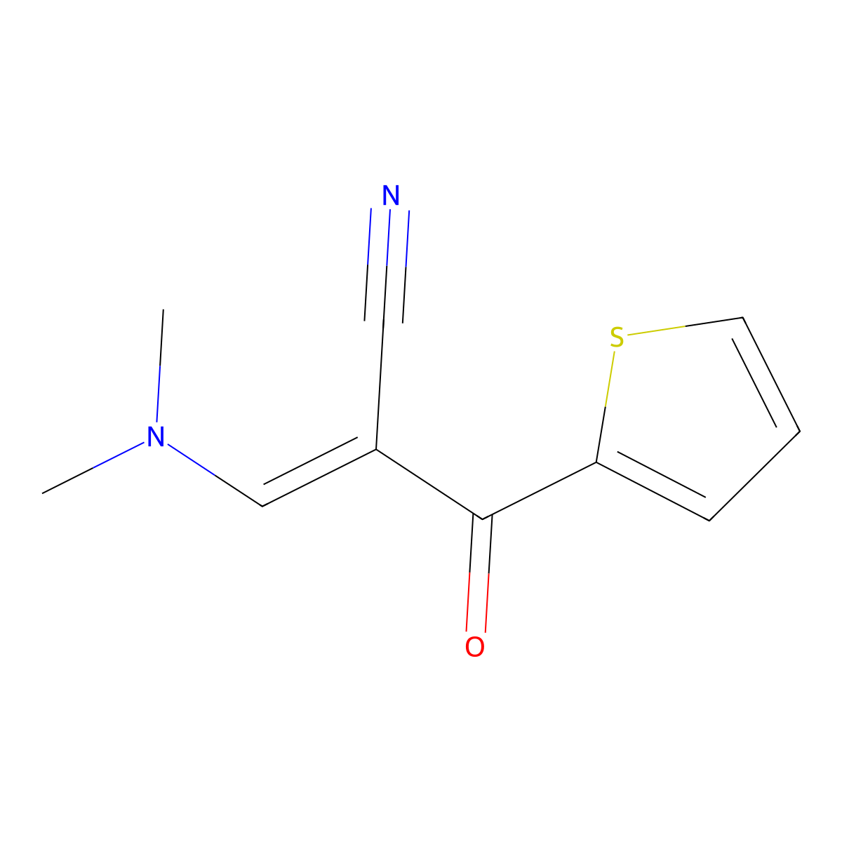 2-[(Dimethylamino)methylene]-3-oxo-3-(2-thienyl)propanenitrile molecular structure, CAS 52200-22-3