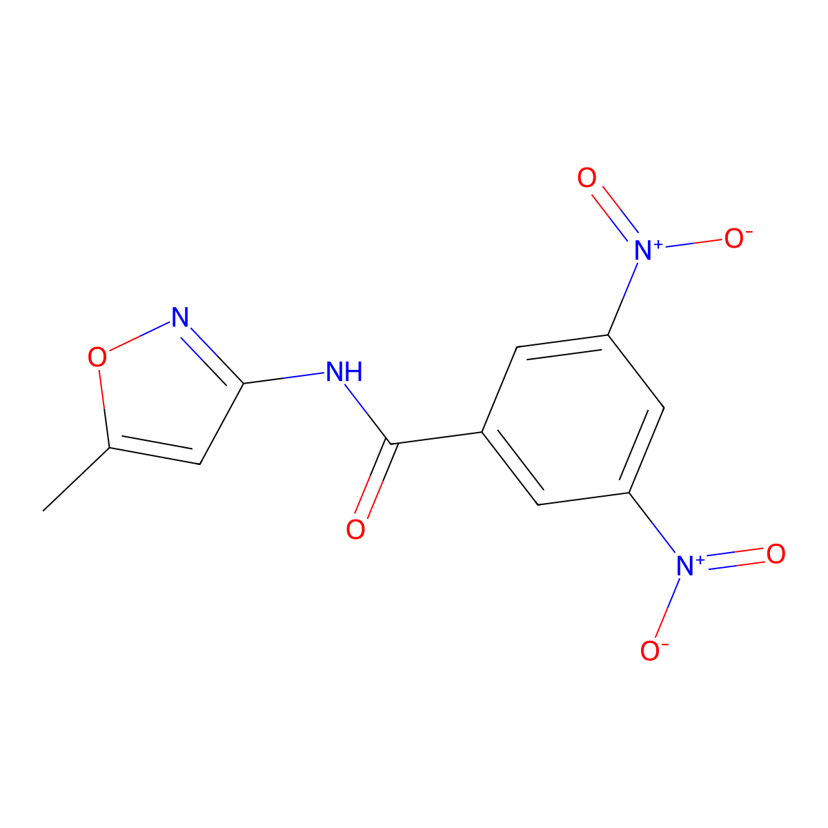 N-(5-Methyl-3-isoxazolyl)-3,5-dinitrobenzamide molecular structure, CAS 52200-91-6