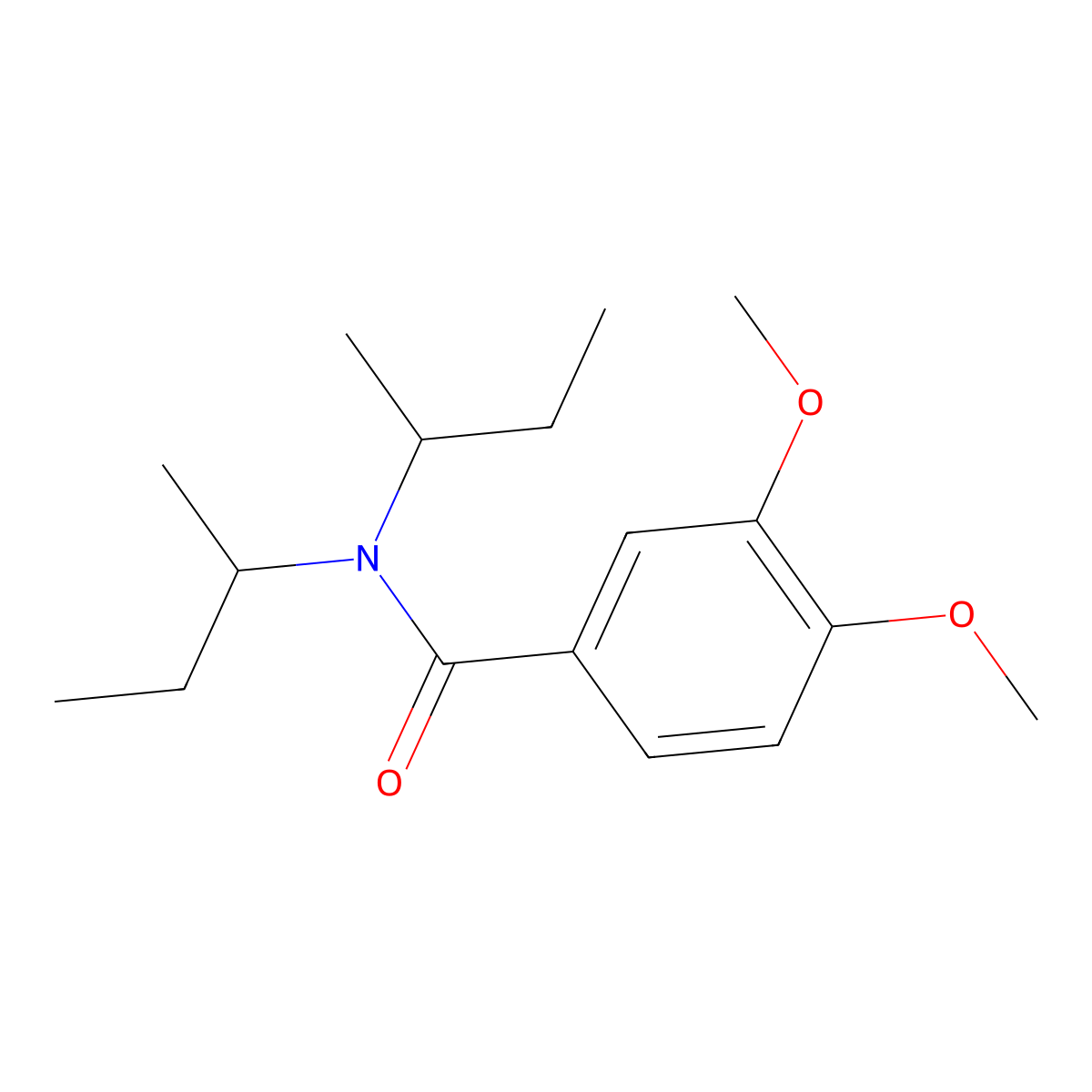 N,N-di(butan-2-yl)-3,4-dimethoxybenzamide molecular structure, CAS 52203-17-5