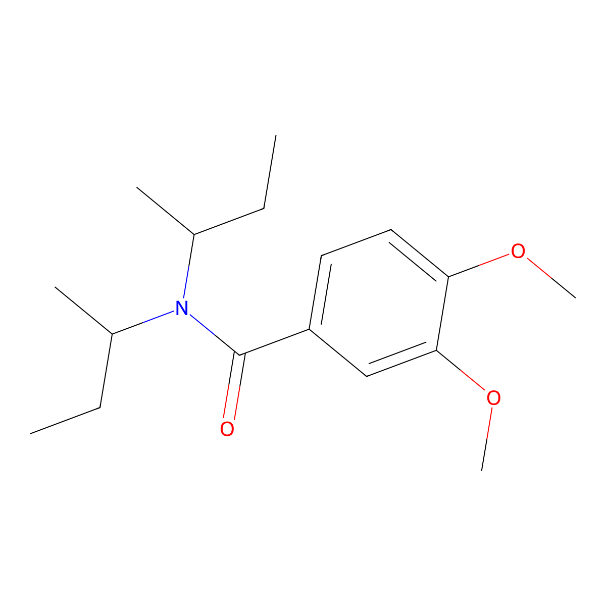 N,N-di(butan-2-yl)-3,4-dimethoxybenzamide molecular structure, CAS 52203-17-5