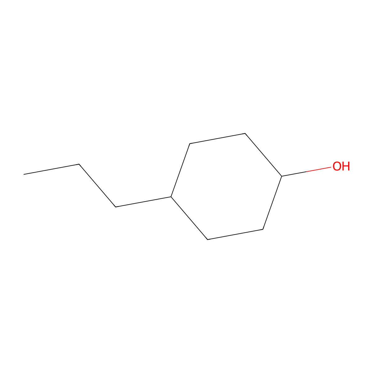 4-Propylcyclohexanol molecular structure, CAS 52204-65-6