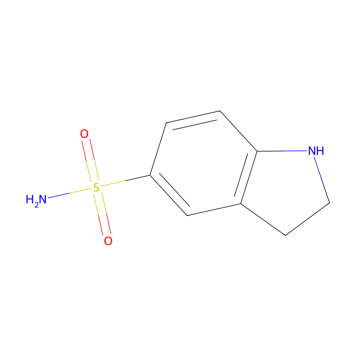2,3-dihydro-1H-indole-5-sulfonamide molecular structure, CAS 52206-06-1