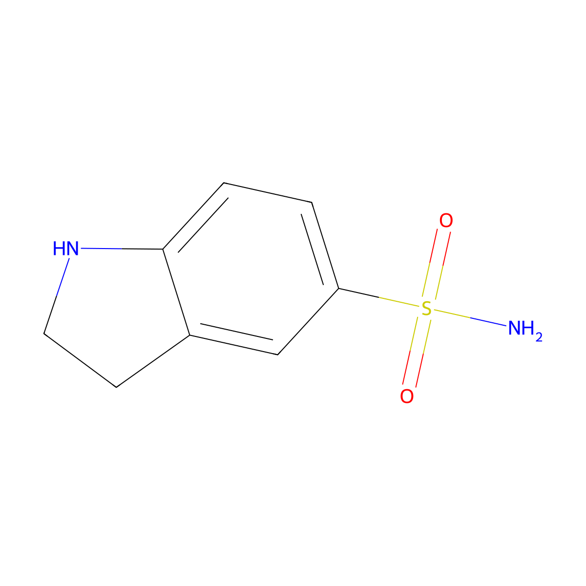 2,3-dihydro-1H-indole-5-sulfonamide molecular structure, CAS 52206-06-1