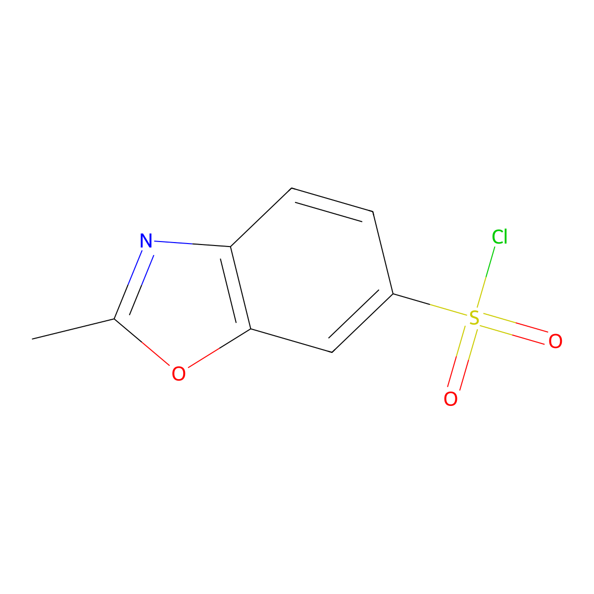 2-Methyl-1,3-benzoxazole-6-sulfonyl chloride molecular structure, CAS 52206-51-6