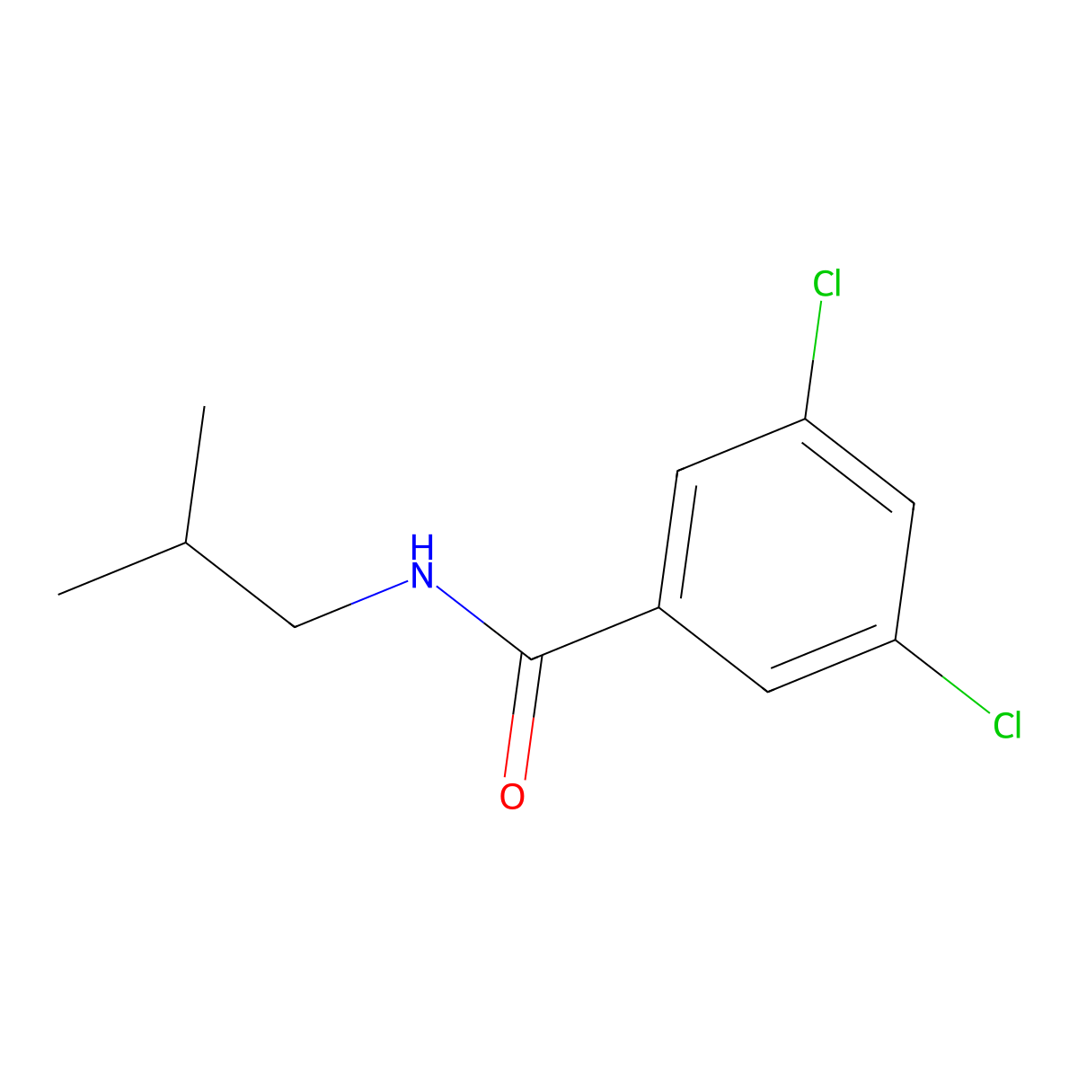 Benzamide, 3,5-dichloro-N-(2-methylpropyl)- molecular structure, CAS 52207-61-1