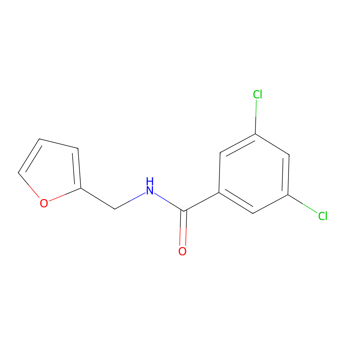 3,5-dichloro-N-(furan-2-ylmethyl)benzamide molecular structure, CAS 52207-62-2