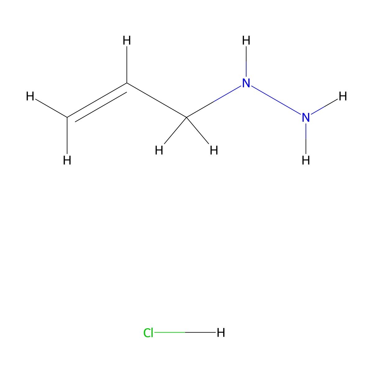 Allylhydrazine hydrochloride molecular structure, CAS 52207-83-7