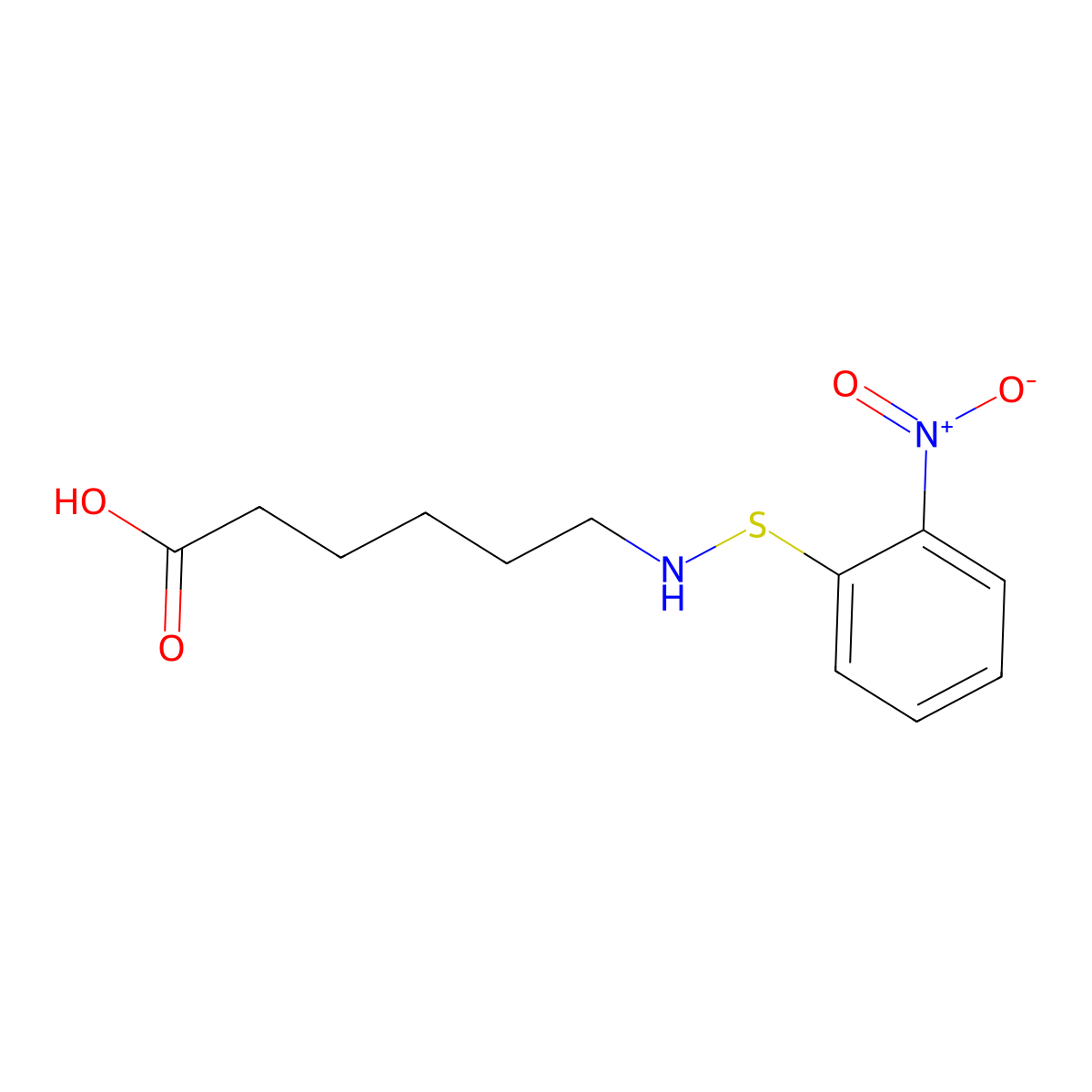 6-{[(2-Nitrophenyl)sulfanyl]amino}hexanoic acid molecular structure, CAS 52208-12-5