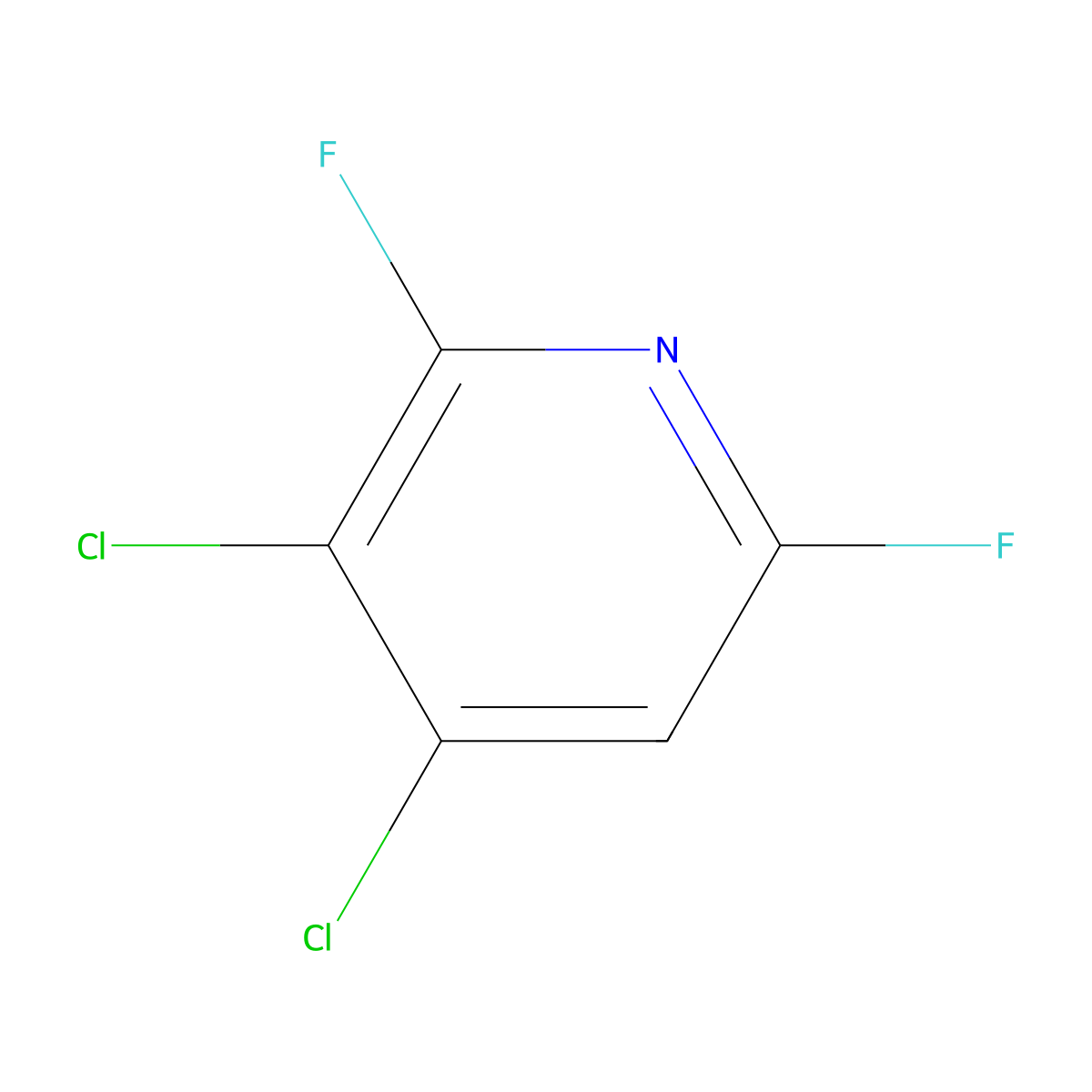 3,4-Dichloro-2,6-difluoropyridine molecular structure, CAS 52208-53-4