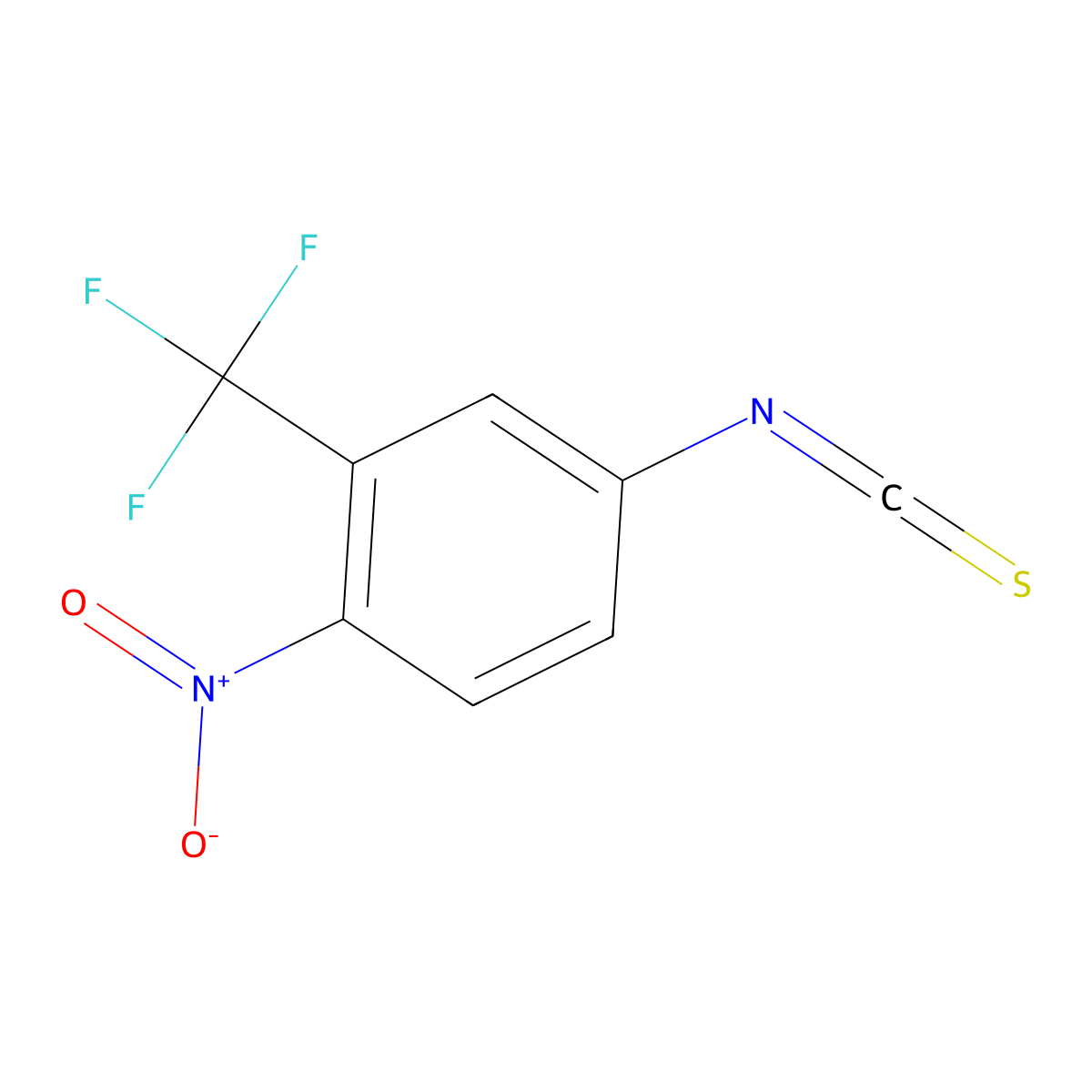 4-Nitro-3-(trifluoromethyl)phenyl isothiocyanate molecular structure, CAS 52209-61-7