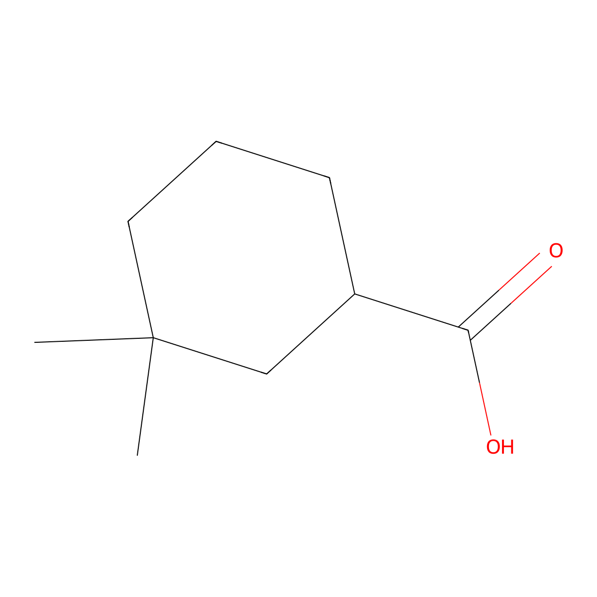 3,3-Dimethylcyclohexane-1-carboxylic acid molecular structure, CAS 52209-77-5