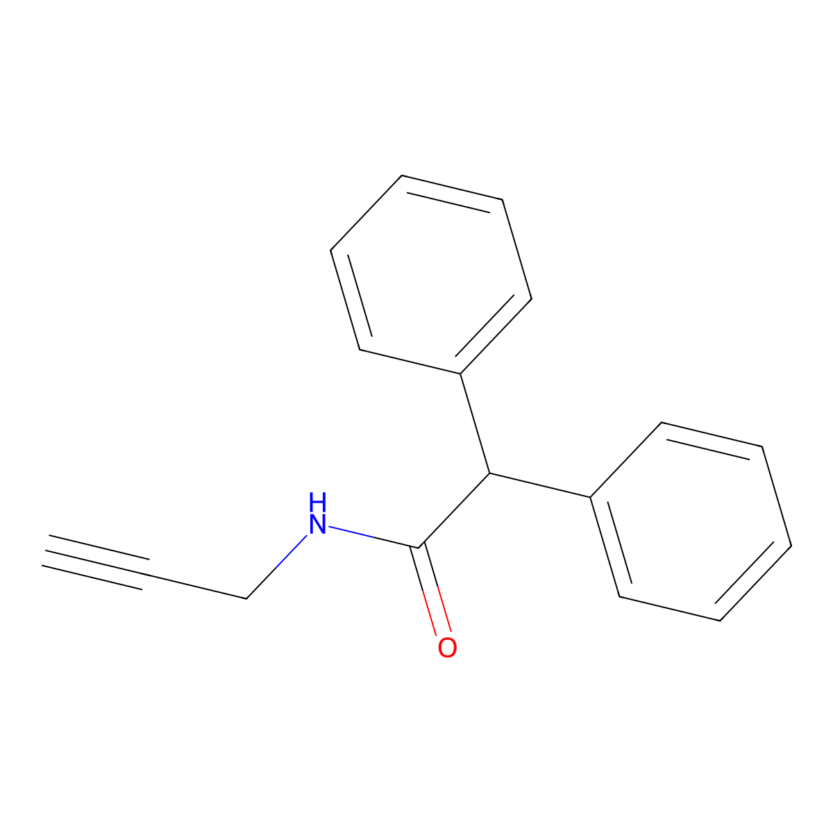 2,2-Diphenyl-N-prop-2-ynyl-acetamide molecular structure, CAS 5221-66-9