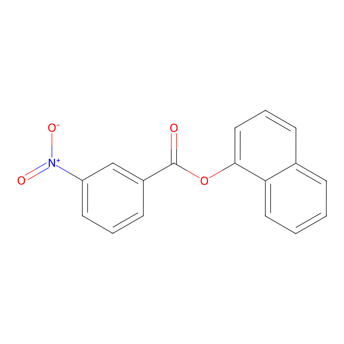 Naphthalen-1-yl 3-nitrobenzoate molecular structure, CAS 5221-75-0