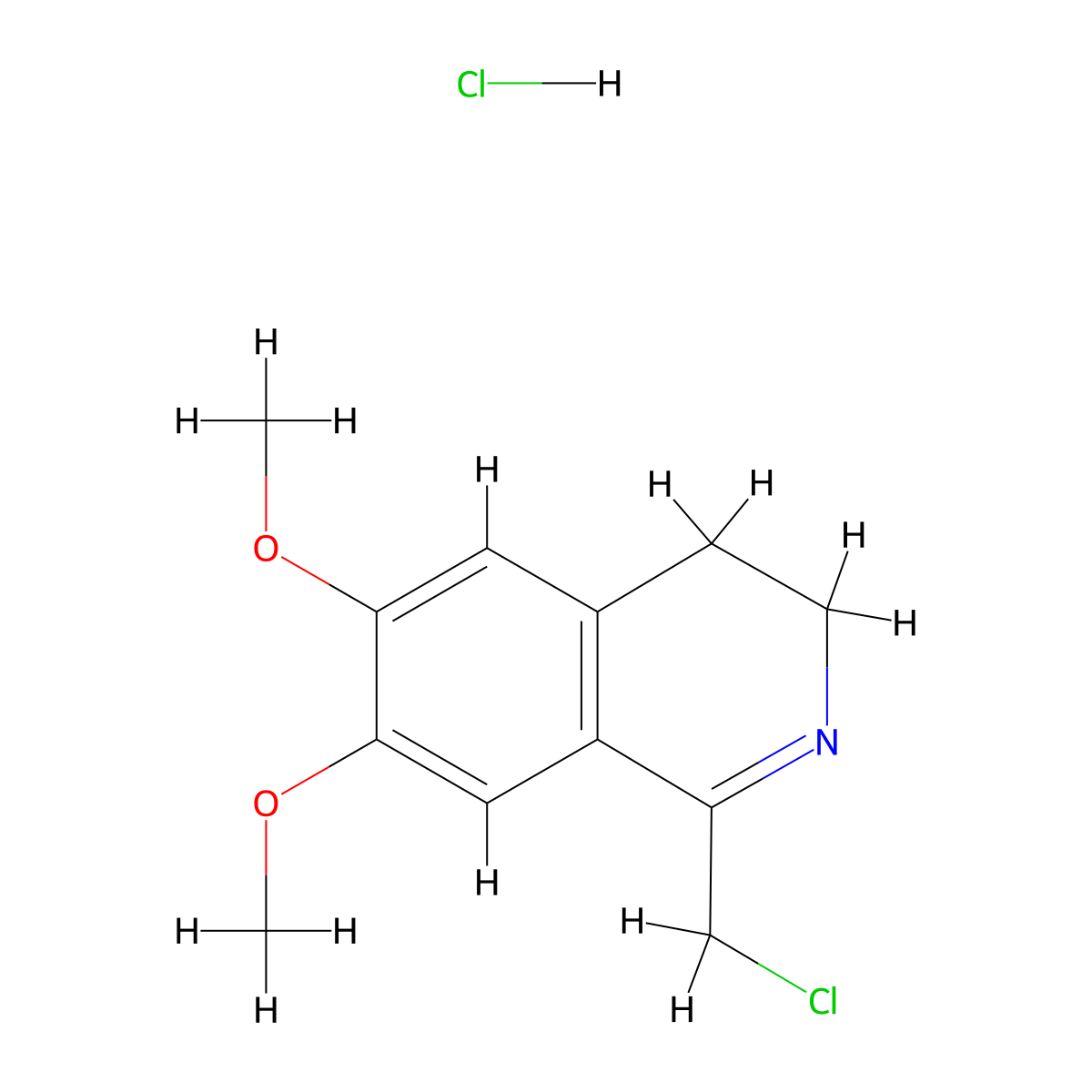 1-(Chloromethyl)-6,7-dimethoxy-3,4-dihydroisoquinoline hydrochloride molecular structure, CAS 52210-49-8