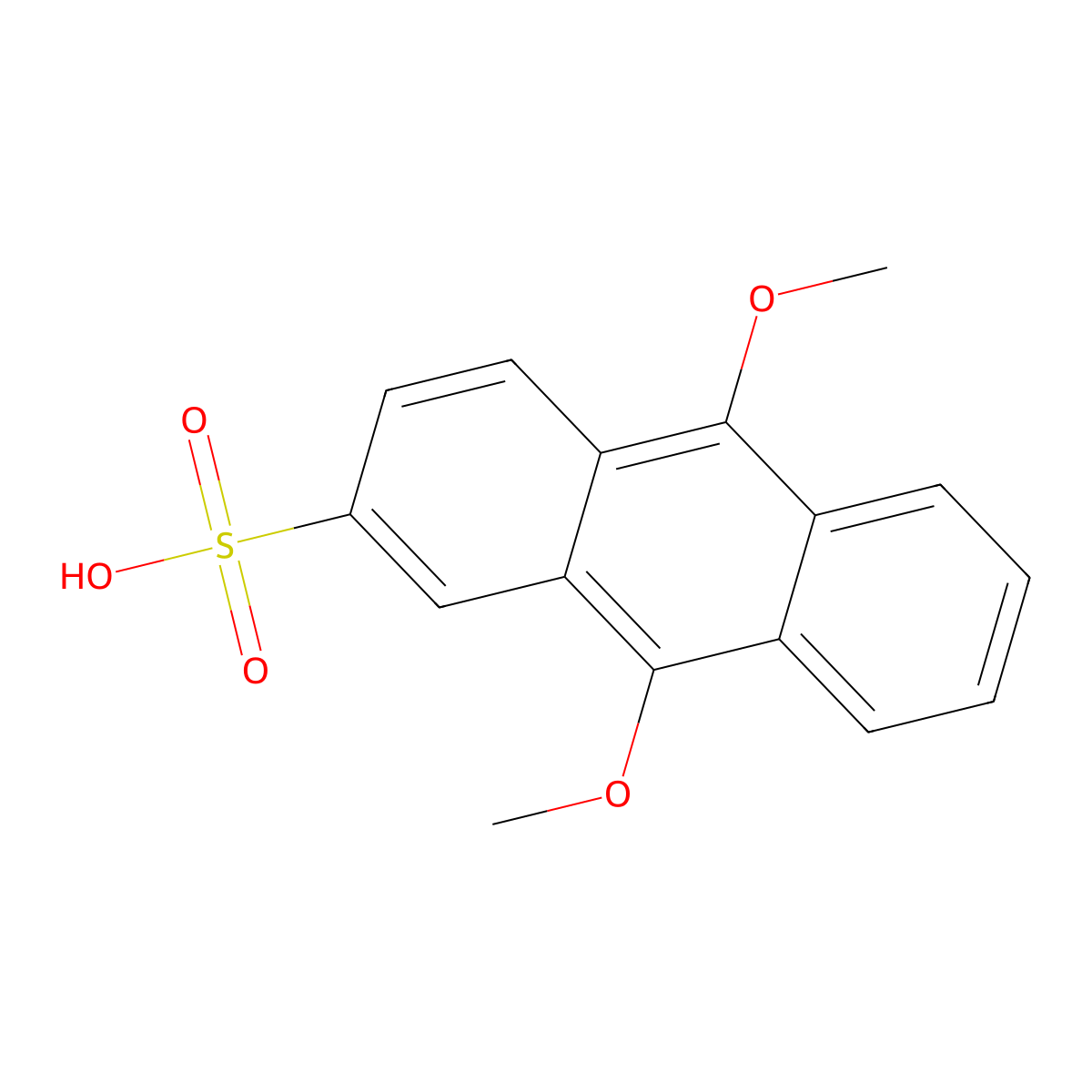 9,10-Dimethoxyanthracene-2-sulfonate molecular structure, CAS 52212-90-5