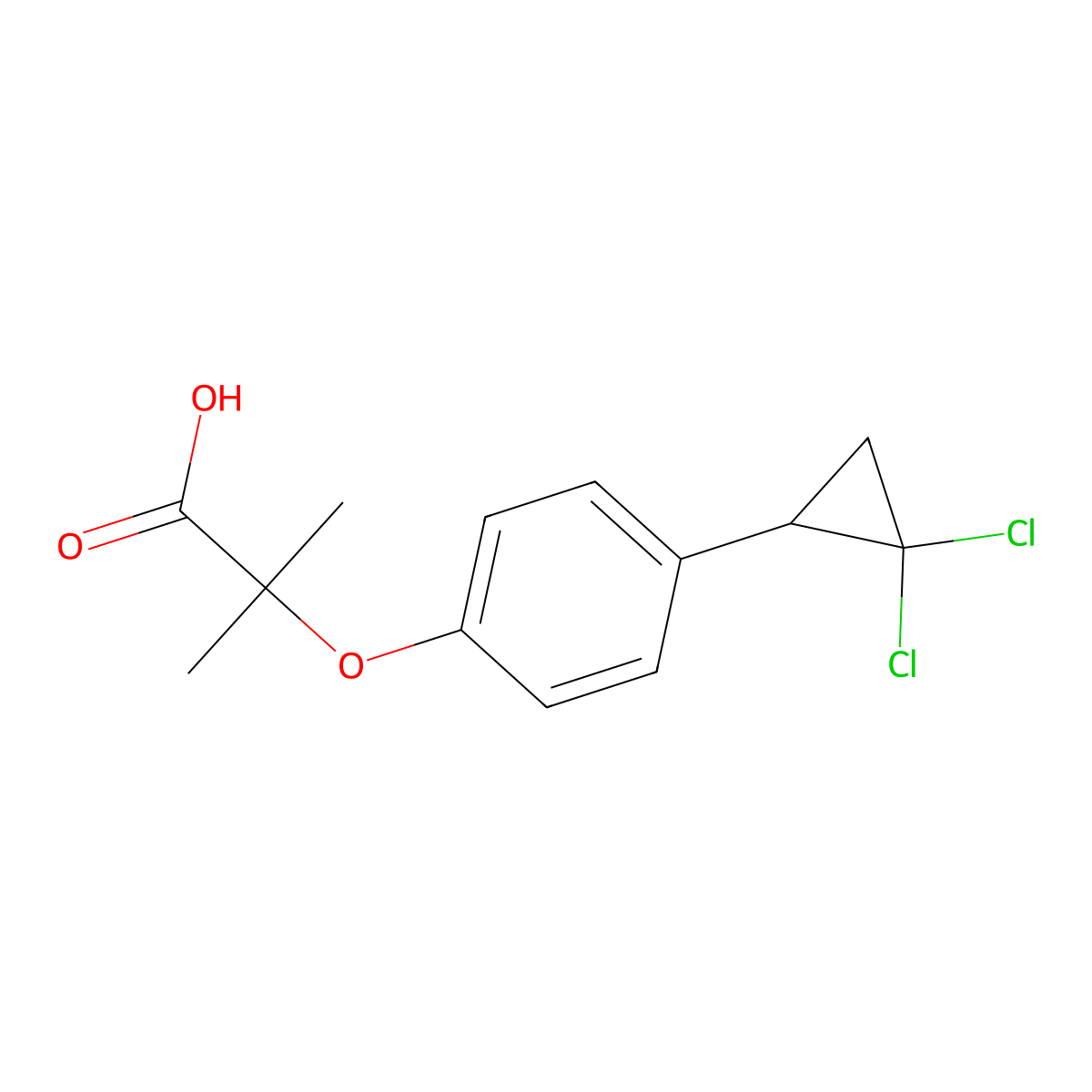 Ciprofibrate molecular structure, CAS 52214-84-3