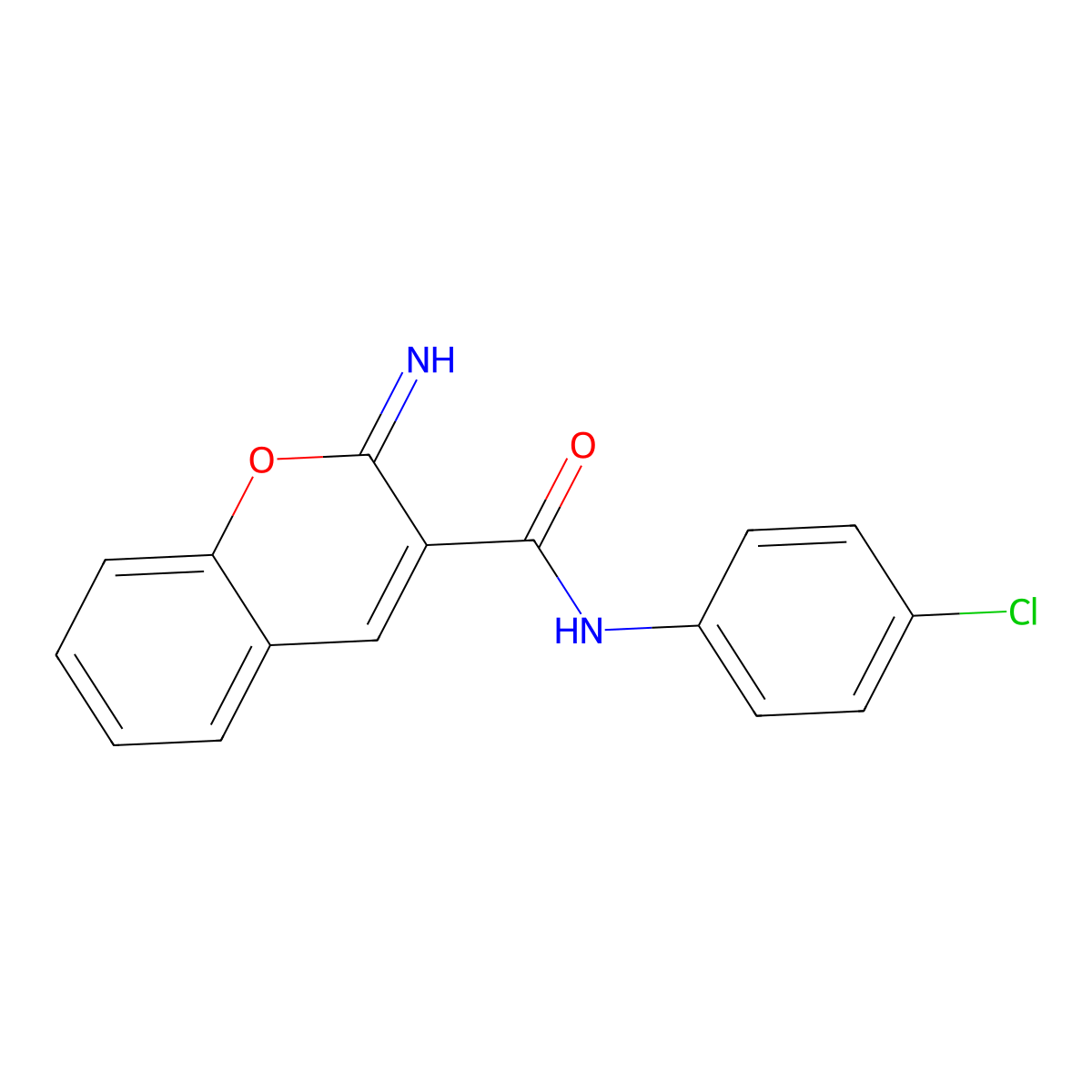 N-(4-chlorophenyl)-2-imino-2H-chromene-3-carboxamide molecular structure, CAS 52218-03-8
