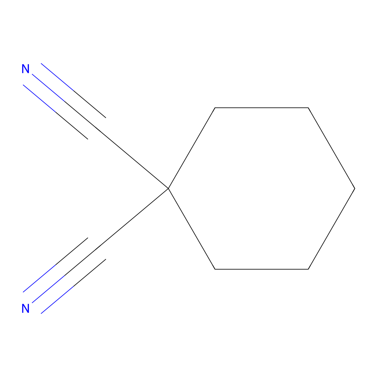 1,1-Cyclohexanedicarbonitrile molecular structure, CAS 5222-53-7