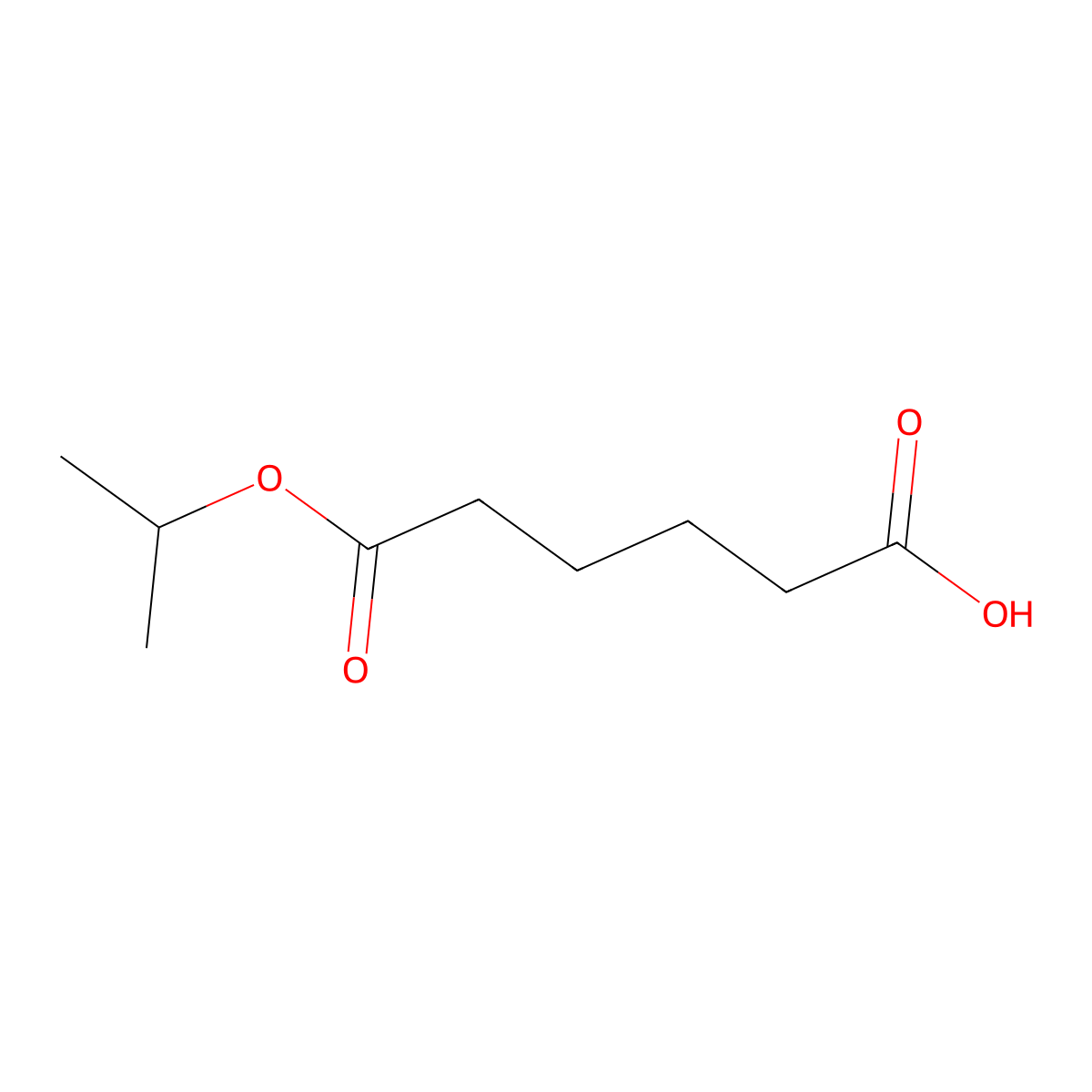 Isopropyl hydrogen adipate molecular structure, CAS 52221-06-4