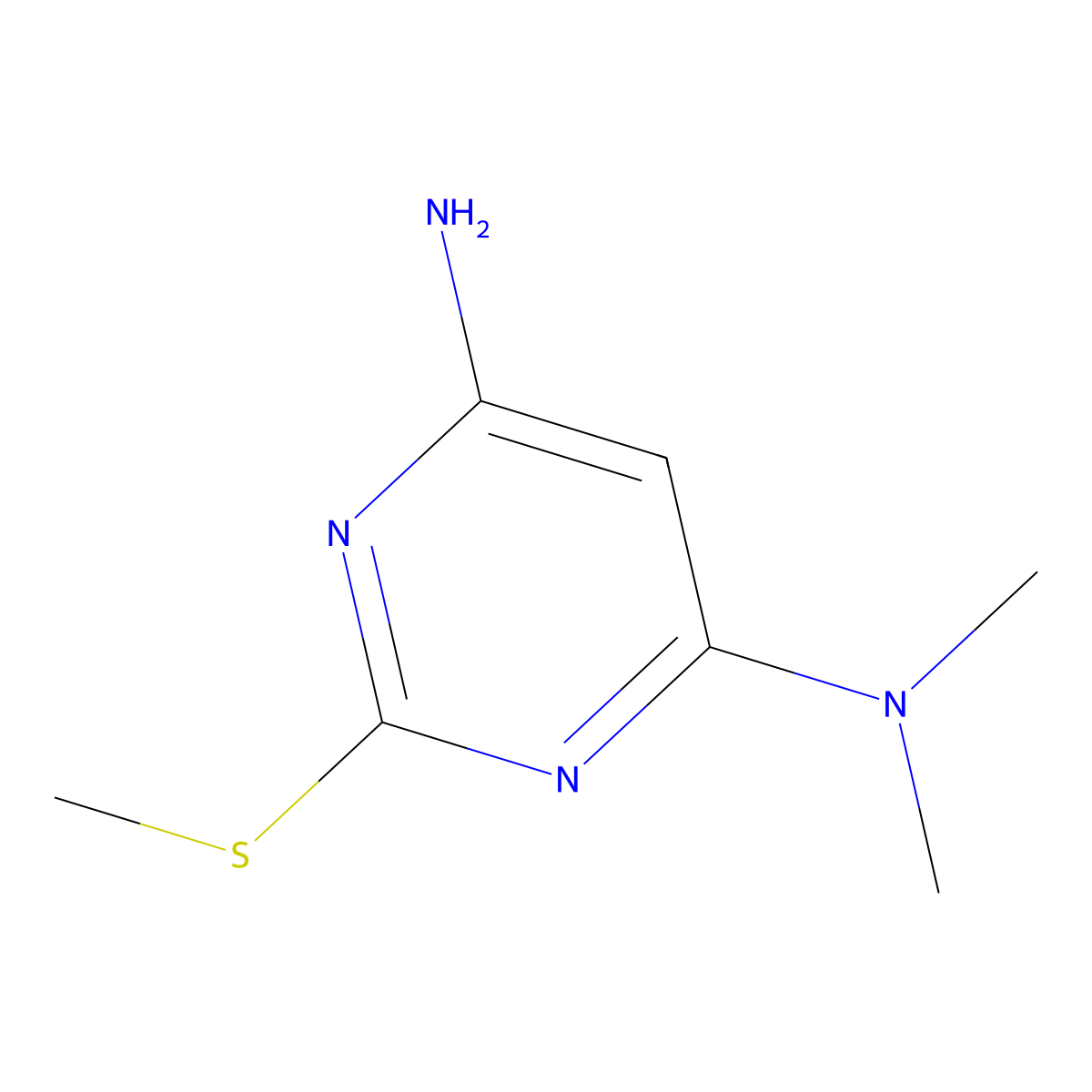 N4,N4-dimethyl-2-(methylthio)pyrimidine-4,6-diamine molecular structure, CAS 52222-40-9