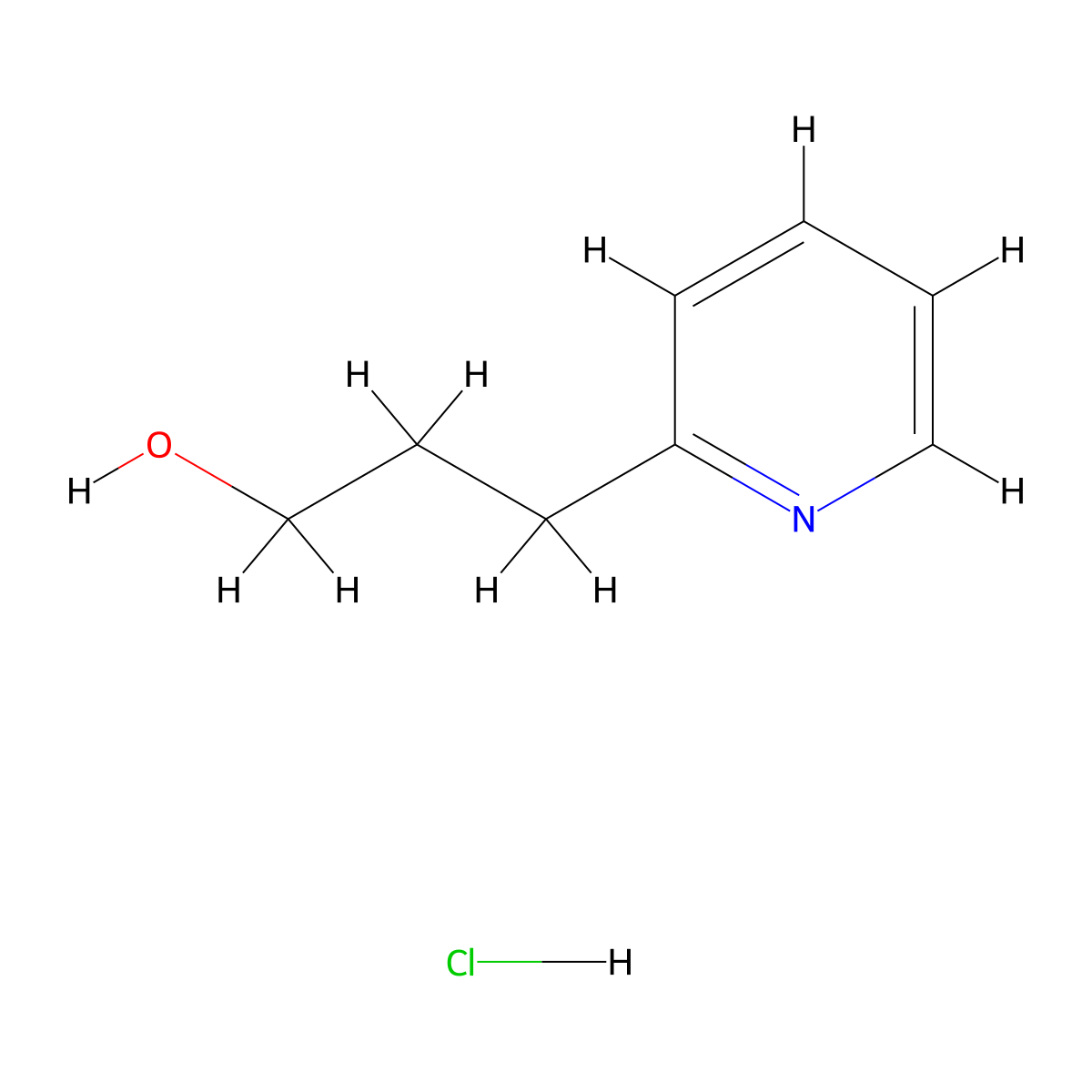 3-(2-Pyridyl)-1-propanol Hydrochloride molecular structure, CAS 52225-87-3