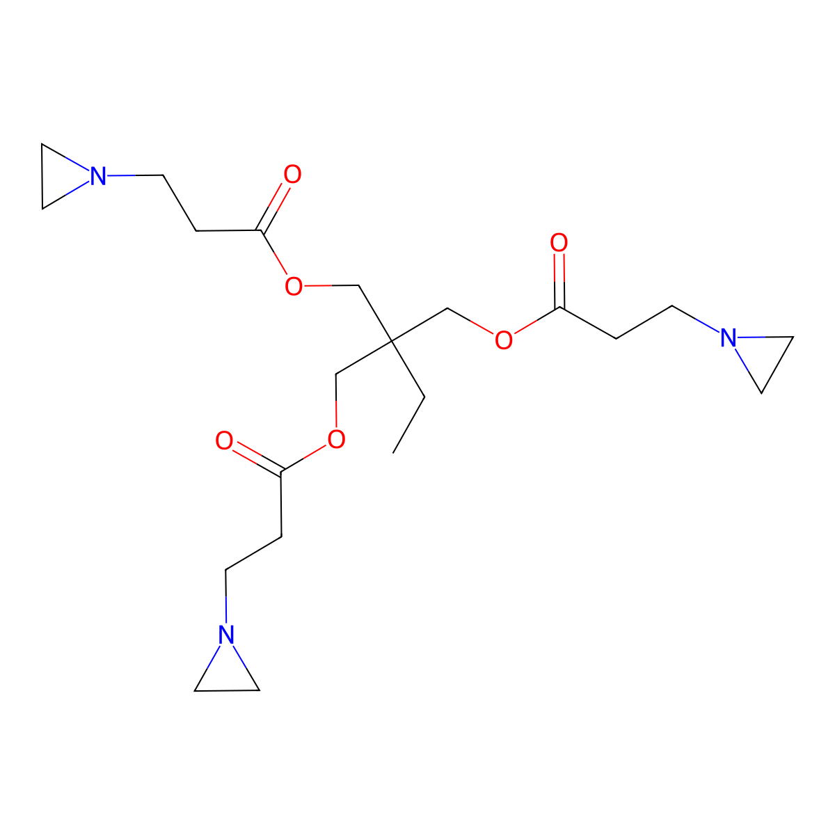 1-Aziridinepropanoic acid, 1,1'-[2-[[3-(1-aziridinyl)-1-oxopropoxy]methyl]-2-ethyl-1,3-propanediyl] ester molecular structure, CAS 52234-82-9